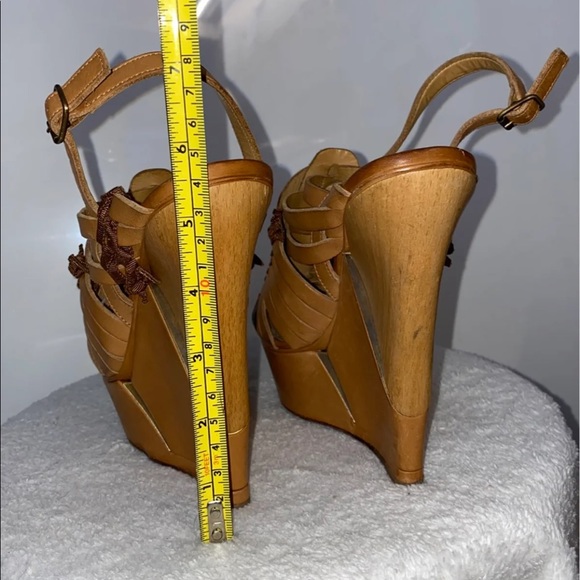 Lanvin leather wedge platform sandals 37 - Picture 4 of 12